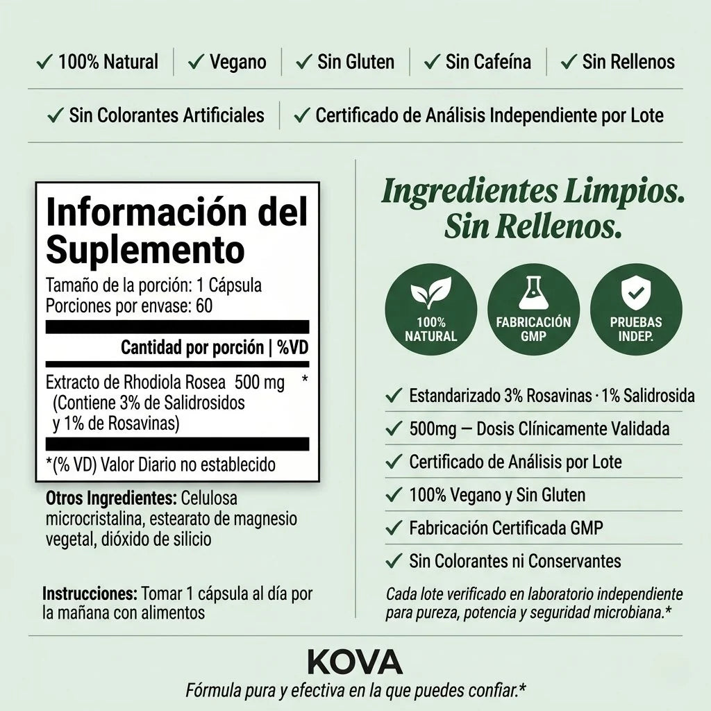 Rhodiola Rosea – Cortisol Alto. Energía Baja. Esto lo Cambia.