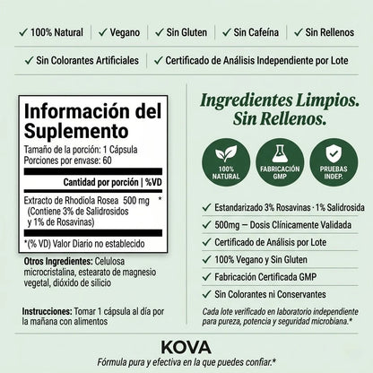Rhodiola Rosea – Cortisol Alto. Energía Baja. Esto lo Cambia.