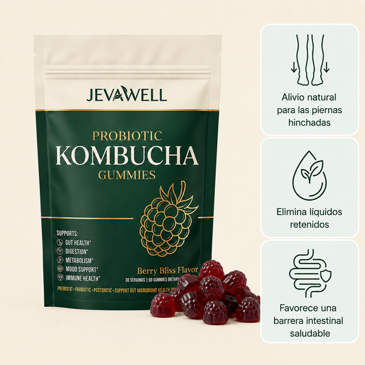 Gomitas de kombucha probiótica para piernas hinchadas