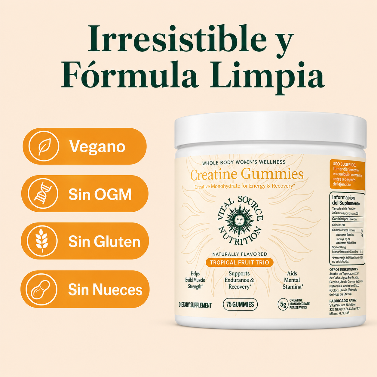 Gomitas de Creatina Trío Tropical