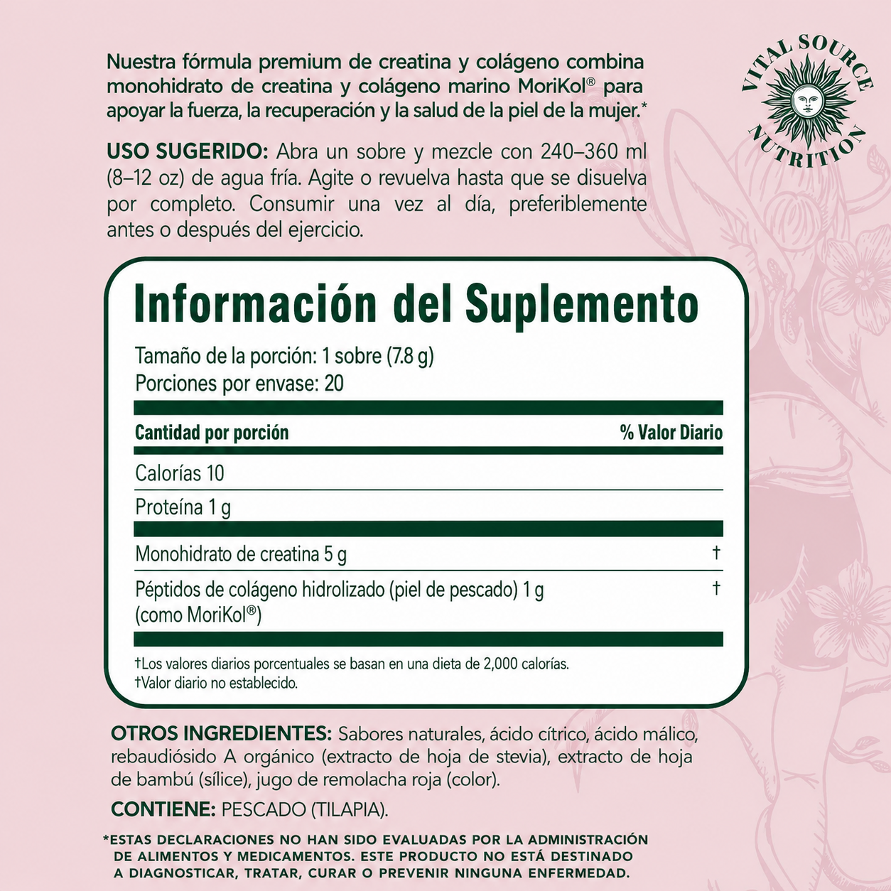 Sobres individuales de creatina y colágeno FleXi™