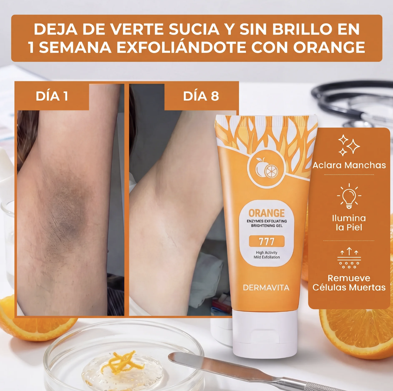 Gel Exfoliante Orange, Limpia tu Piel en Menos de 1 Semana