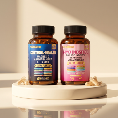 WindBoss Combo Multivitamínico de Soporte para Cortisol y Myo-Inositol